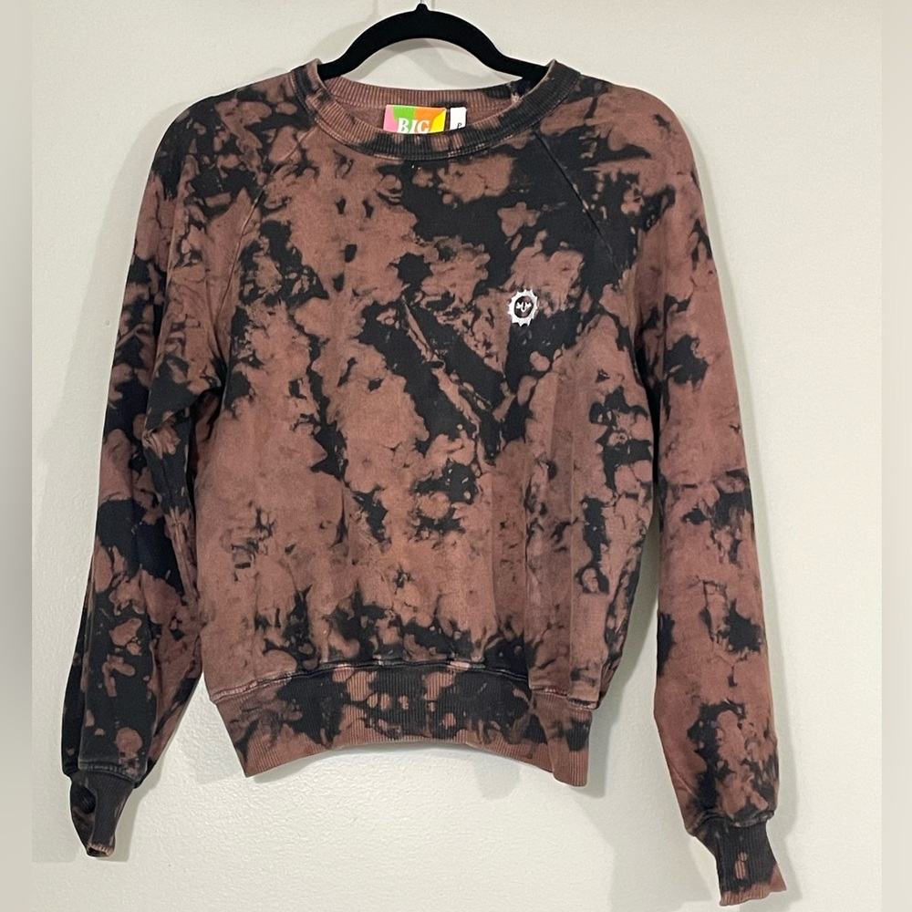 BUG BUD PRESS Brown and Black Tie-Dye Sweatshirt, unisex size P